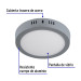 Luminario LED plafón 12W 6500K, redondo, gris, VOLTECK