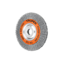 Carda alambre ondulado 8" x 7/8" para esmeril, TRUPER