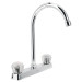Mezcladora 8" fregadero cromo, cuello curvo, acrílico, BASIC