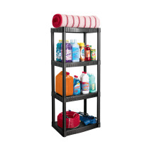 Estante plástico 4 repisas capacidad 27kg, 56x36x123, PRETUL