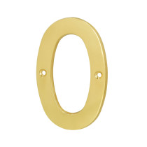 Número 0 de latón sólido 4", latón brillante, HERMEX