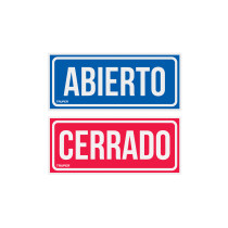Letrero de señalización "ABIERTO/CERRADO", 28 x 12 cm