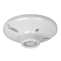 Portalámpara de porcelana, 4-1/2", redonda, a granel VOLTECK