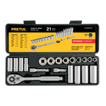 Juego de 21 herramientas 3/8" std para mecánico, PRETUL