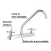 Mezcladora 8" fregadero cromo, cuello largo, cruceta, BASIC