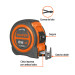 Flexómetro compacto contra impactos 10 m cinta 25 mm, TRUPER