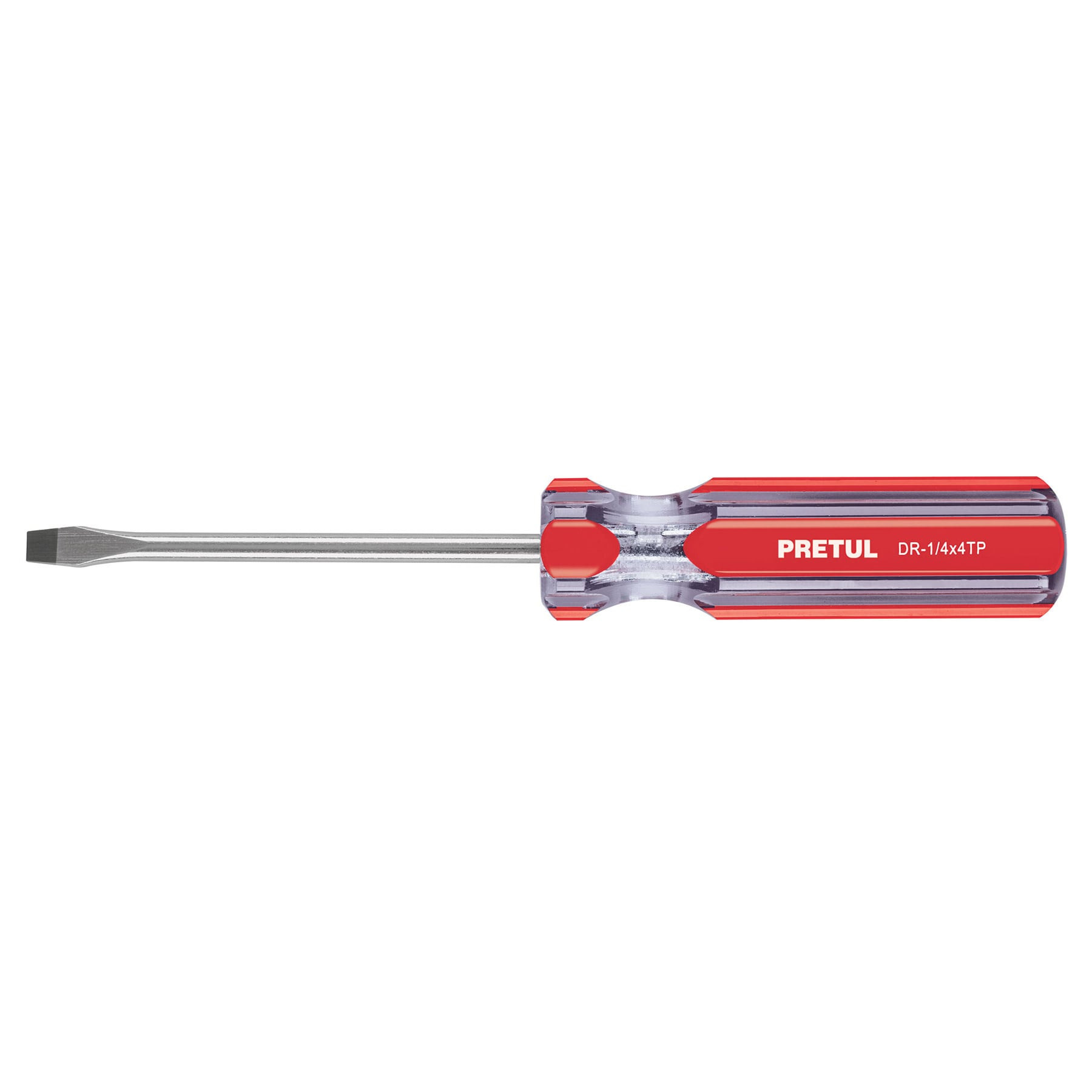Desarmador plano 1/4 x 4" mango de PVC, PRETUL