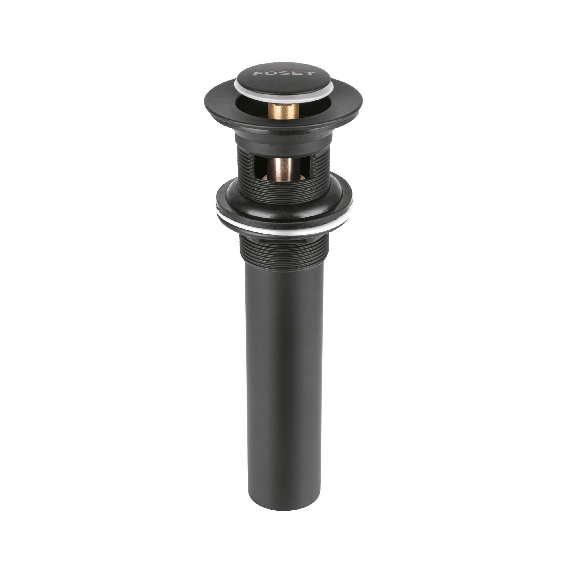 Contra para lavabo, con rebosadero, sistema push, negro