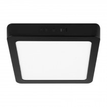 Luminario LED tipo plafón 18 W, cuadrado, luz de día, negro