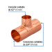Tee reducida de cobre 3/4" x 3/4" x 1/2", FOSET