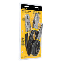 Juego de 3 pinzas, mangos de PVC, PRETUL