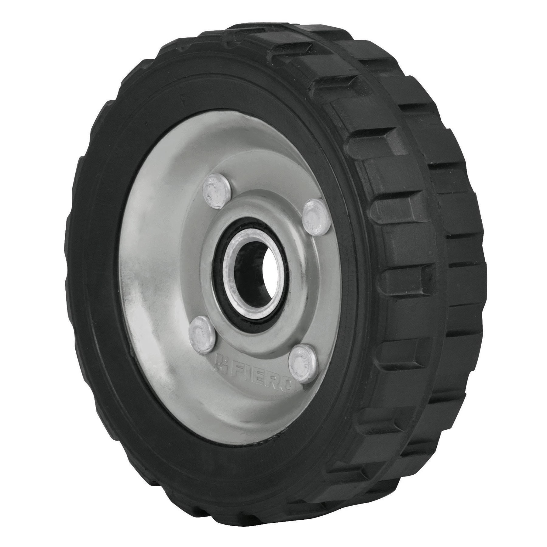Rueda de hule sólido imponchable 5", un balero, PRETUL