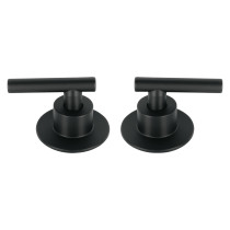 Juego de 2 manerales para regadera, palanca, negro, TÚBIG