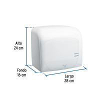 Secador de manos con sensor óptico, acero, blanco, FOSET