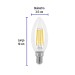 Lámpara LED tipo vela 4 W con filamento base E14 luz cálida