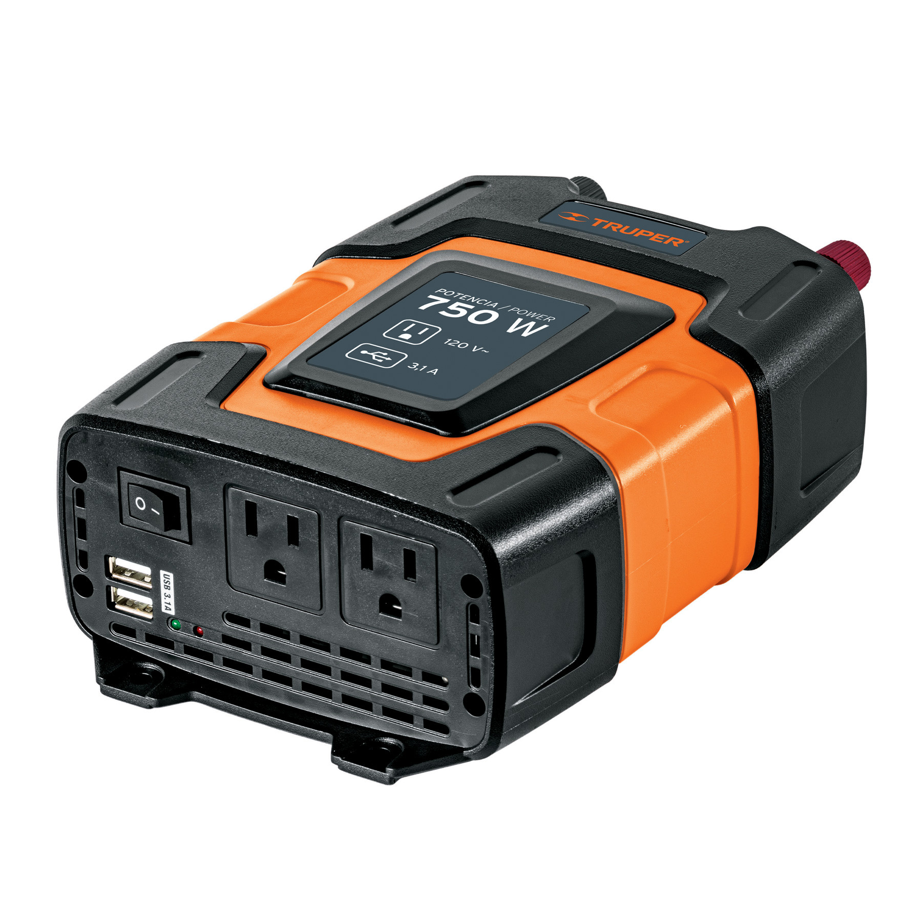 Inversor de corriente de 750 W con puertos USB, TRUPER