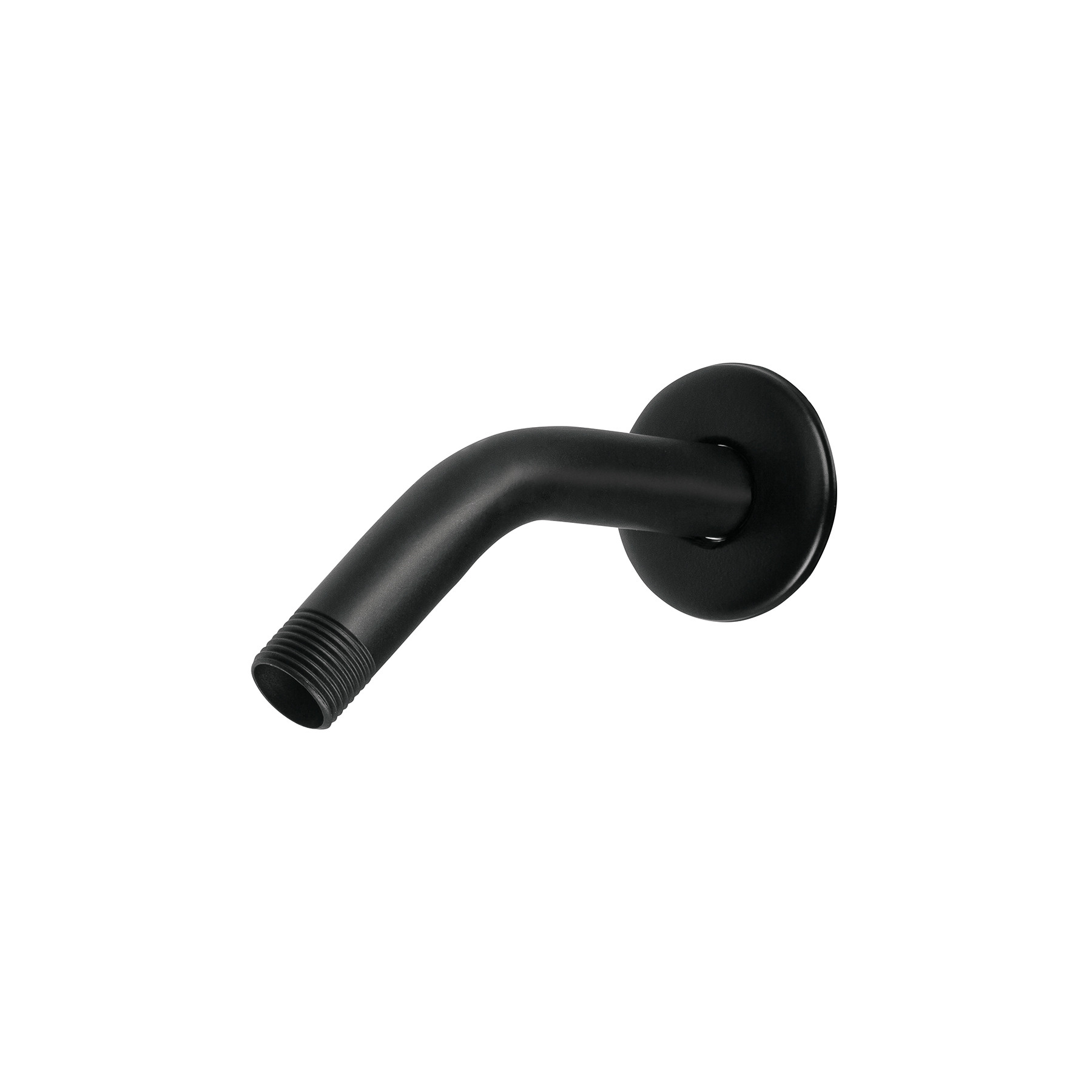 Brazo corto con chapetón para regadera, negro mate, AQUA