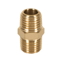 Niple de latón, macho-macho, cuerda 1/4" NPT, TRUPER