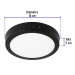Luminario LED plafón 12W 6500K, redondo, negro, VOLTECK