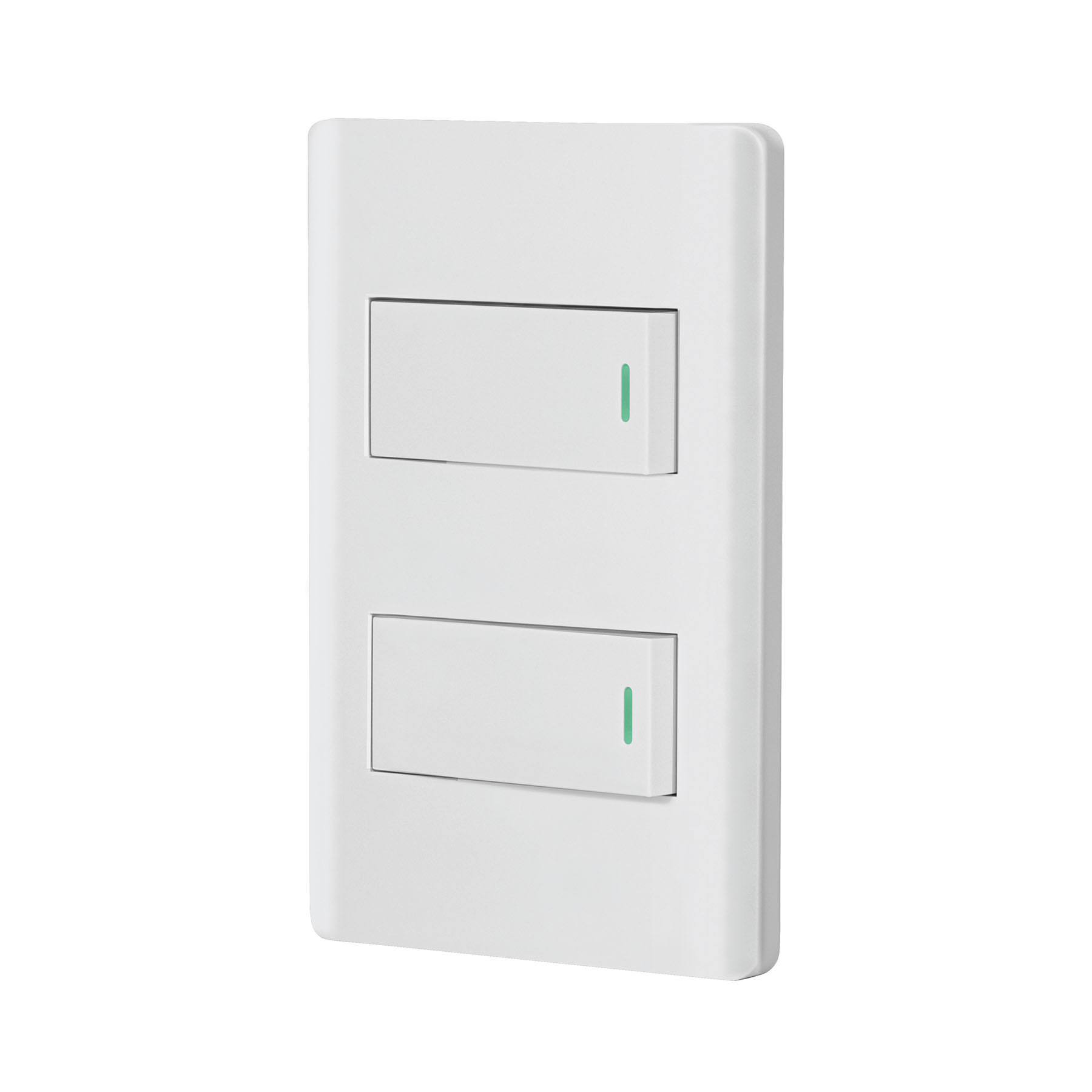 Placa armada blanca con 2 interruptores 1 módulo, Lisboa