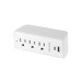 Multicontacto de pared, 490 Joules, 3 contactos y 2 USB A+C