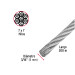 Metro de cable rígido 3/16" de acero 7x7 hilos, 300 m, FIERO