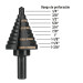 Broca escalonada óxido negro 10escalones 1/4 a 1-3/8",Truper