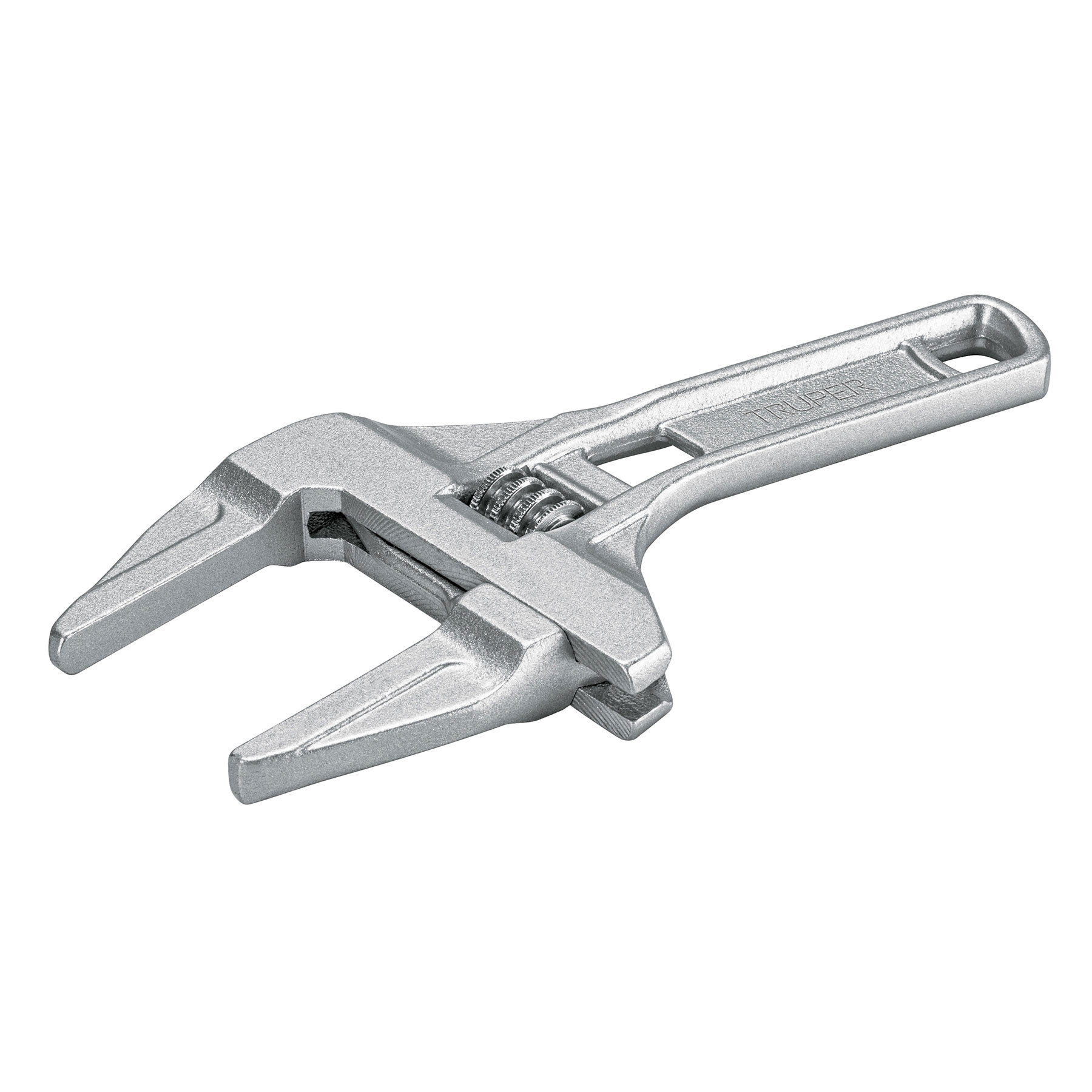 Llave ajustable 8" para plomero, apertura 3", TRUPER