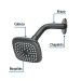 Regadera cuadrada 3-3/4" brazo y chapetón, negro, BASIC