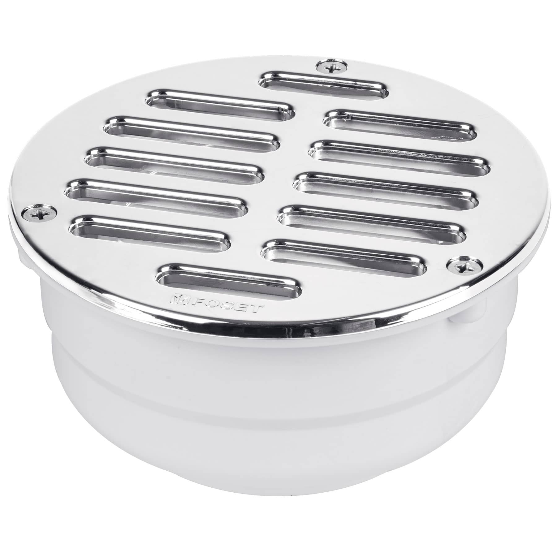 Coladera 5" universal,ABS,rejilla cromada 3 tornillos, FOSET