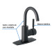Monomando corto para lavabo, negro mate, FOSET TÚBIG