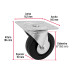 Rodaja hule 6", placa giratoria c/balero, carga 150kg, FIERO