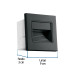 Luminario LED empotrable de cortesía 1W 3000K, negro VOLTECK