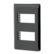 Placa negra de 2 ventanas 1 módulo, línea Lisboa, VOLTECK