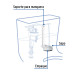 Válvula de descarga 3" para WC de 1pieza, cadena inox, FOSET