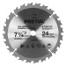 Disco sierra 7-1/4" p/madera, 24 dientes centro 5/8", PRETUL