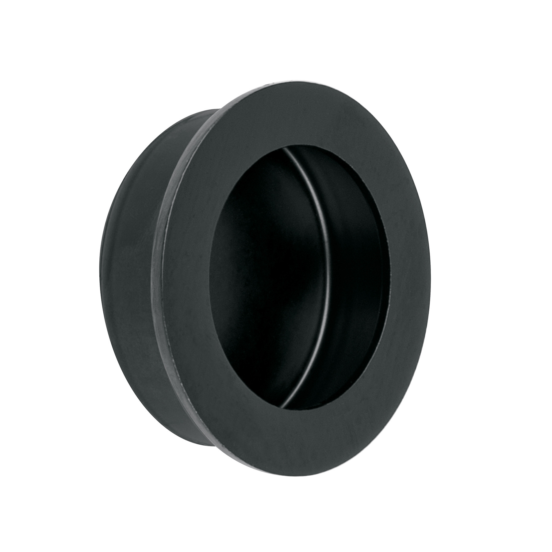 Jaladera de embutir circular No. 3 acabado negro