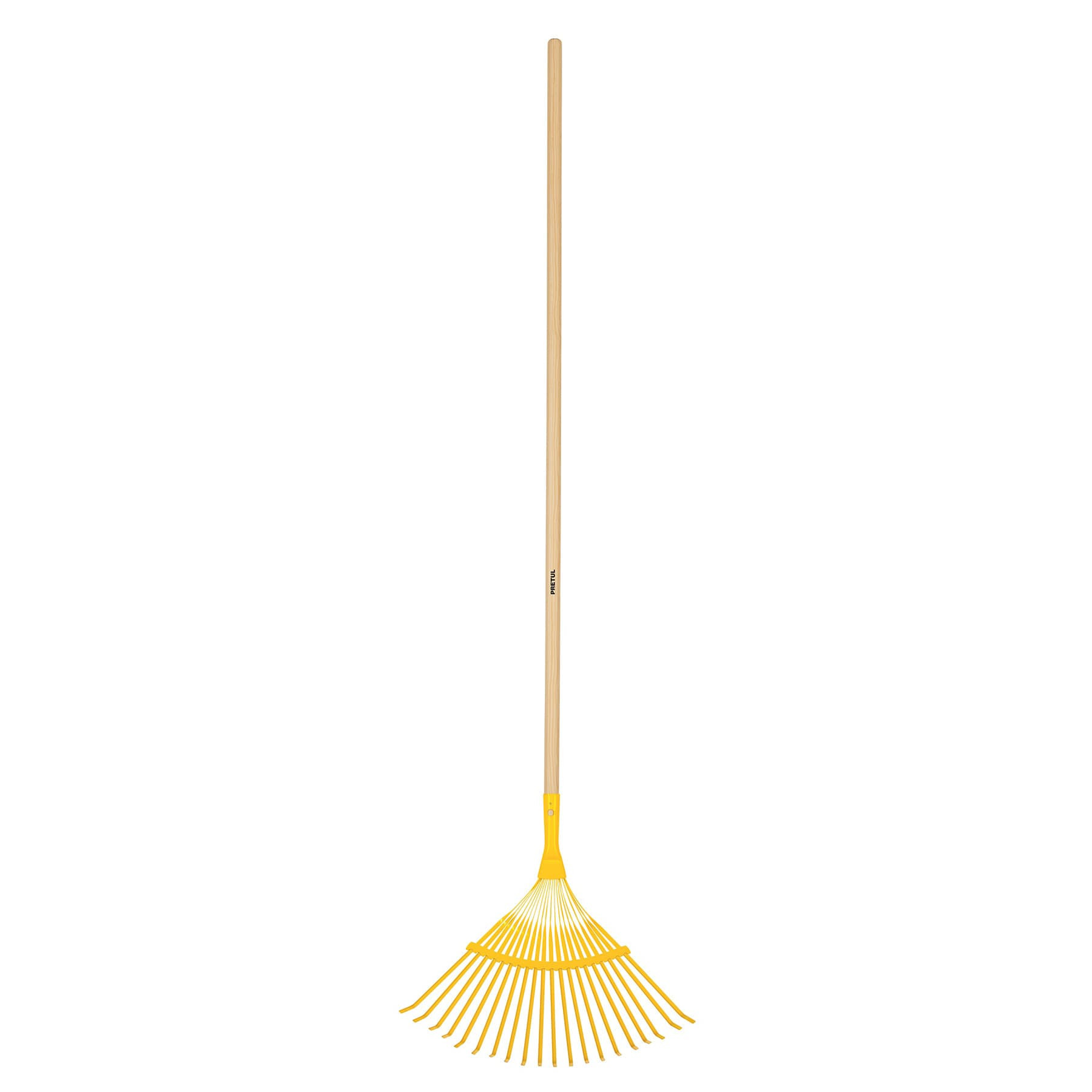 Escoba metálica para jardín, curva, 20 dientes, mango 48"