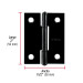 Bisagra rectangular 2 x 1-1/2", acero negro mate, HERMEX