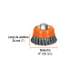 Carda copa 4" alambre trenzado fino, eje 5/8"-11, TRUPER