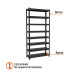 Estante metálico 8 repisas capacidad 80kg, 85x30x180, TRUPER