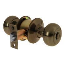 Cerradura tipo oval para recámara, latón antiguo, HERMEX