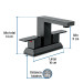 Mezcladora para lavabo 4", negro, FOSET KUBO