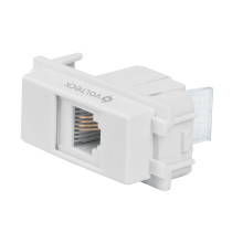Toma de teléfono, línea Italiana, color blanco, VOLTECK