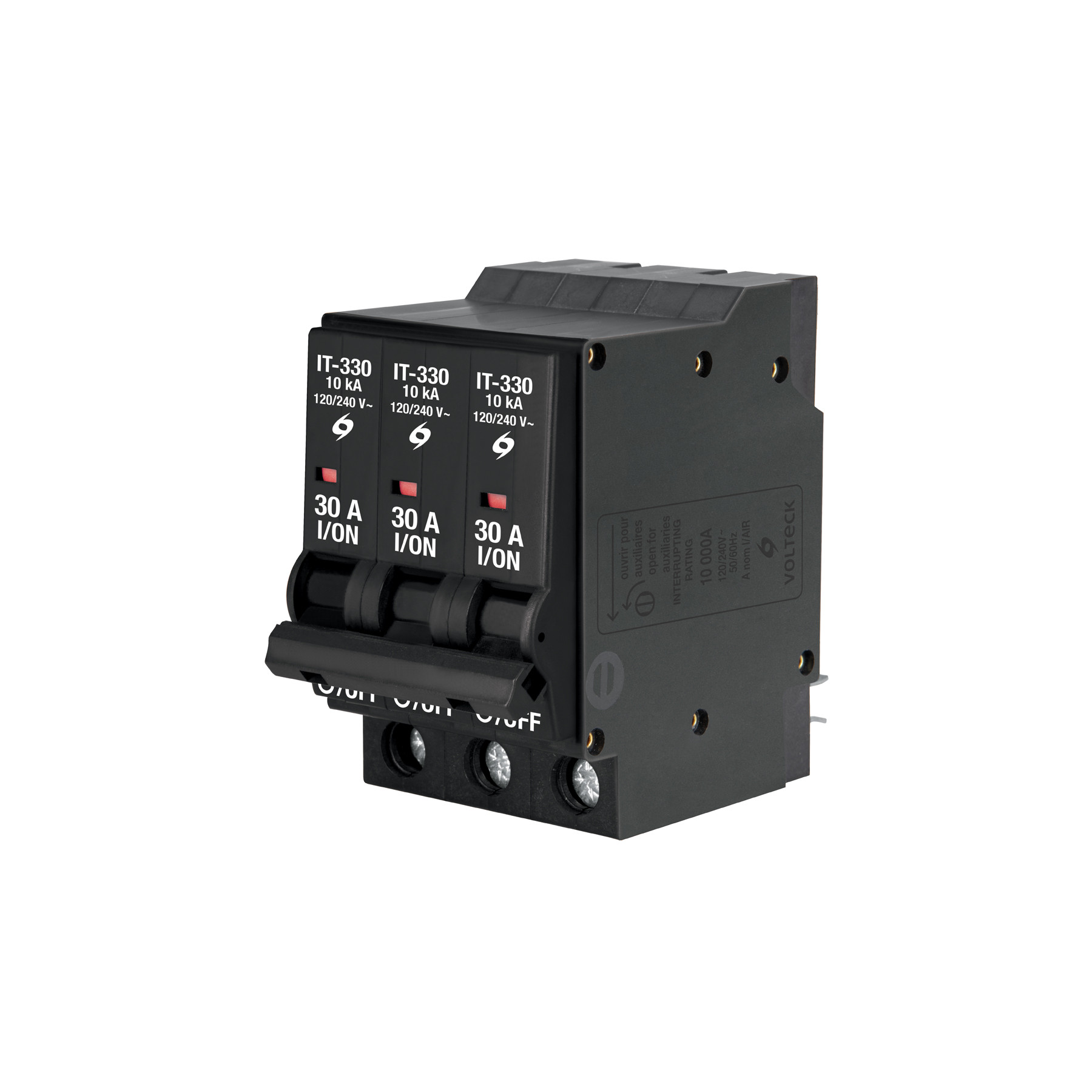Interruptor de 3 polos 30A, enchufable, VOLTECK