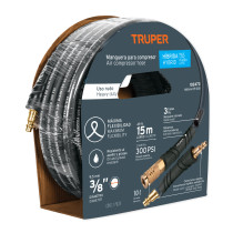 Manguera para compresor, híbrida, 15m x 3/8", TRUPER
