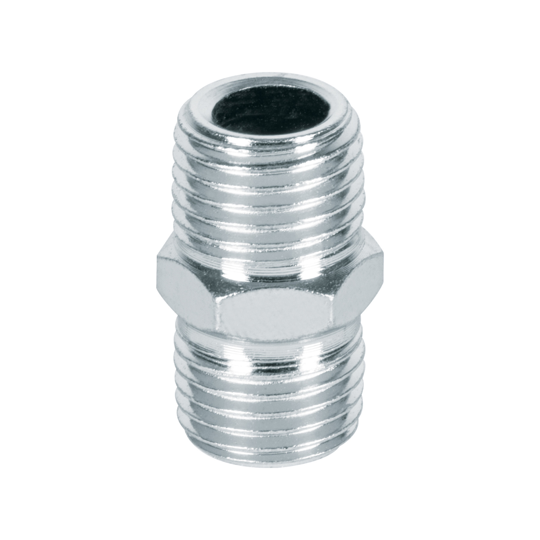 Niple de acero, macho-macho, cuerda 1/4" NPT, PRETUL