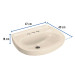 Lavabo de porcelana con rebosadero, marfil, FOSET