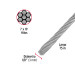 Metro de cable flexible 1/8" de acero 7x19 hilos, 75 m