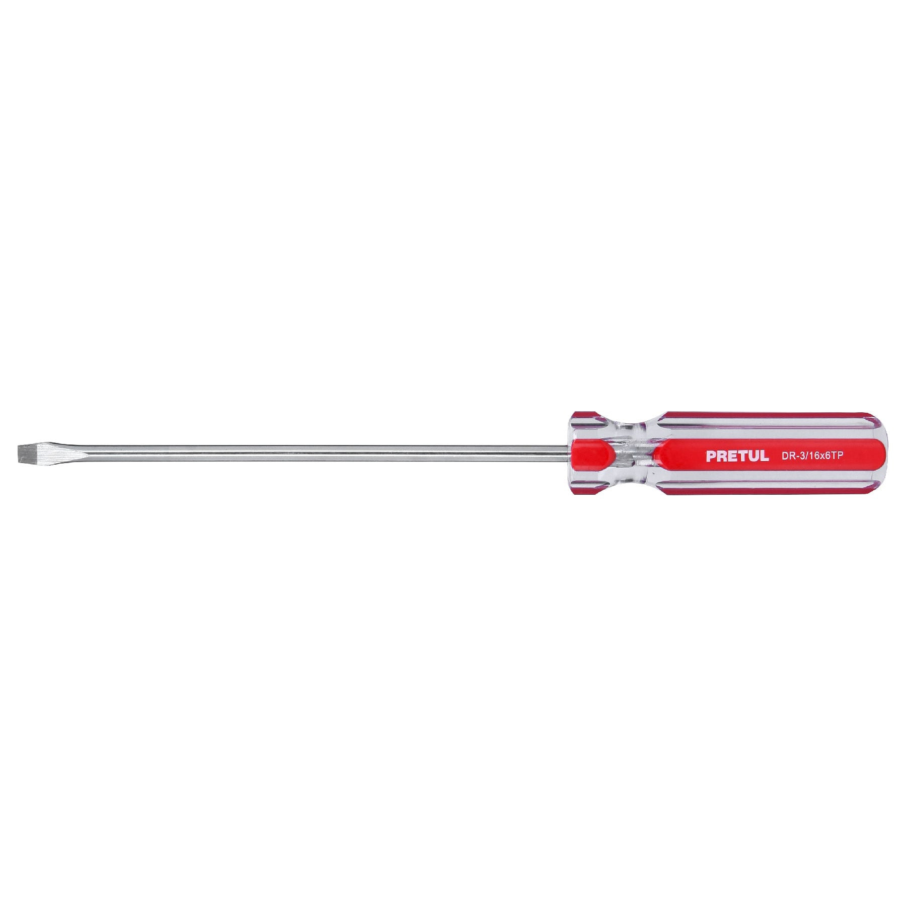 Desarmador plano 3/16 x 6" mango de PVC, PRETUL
